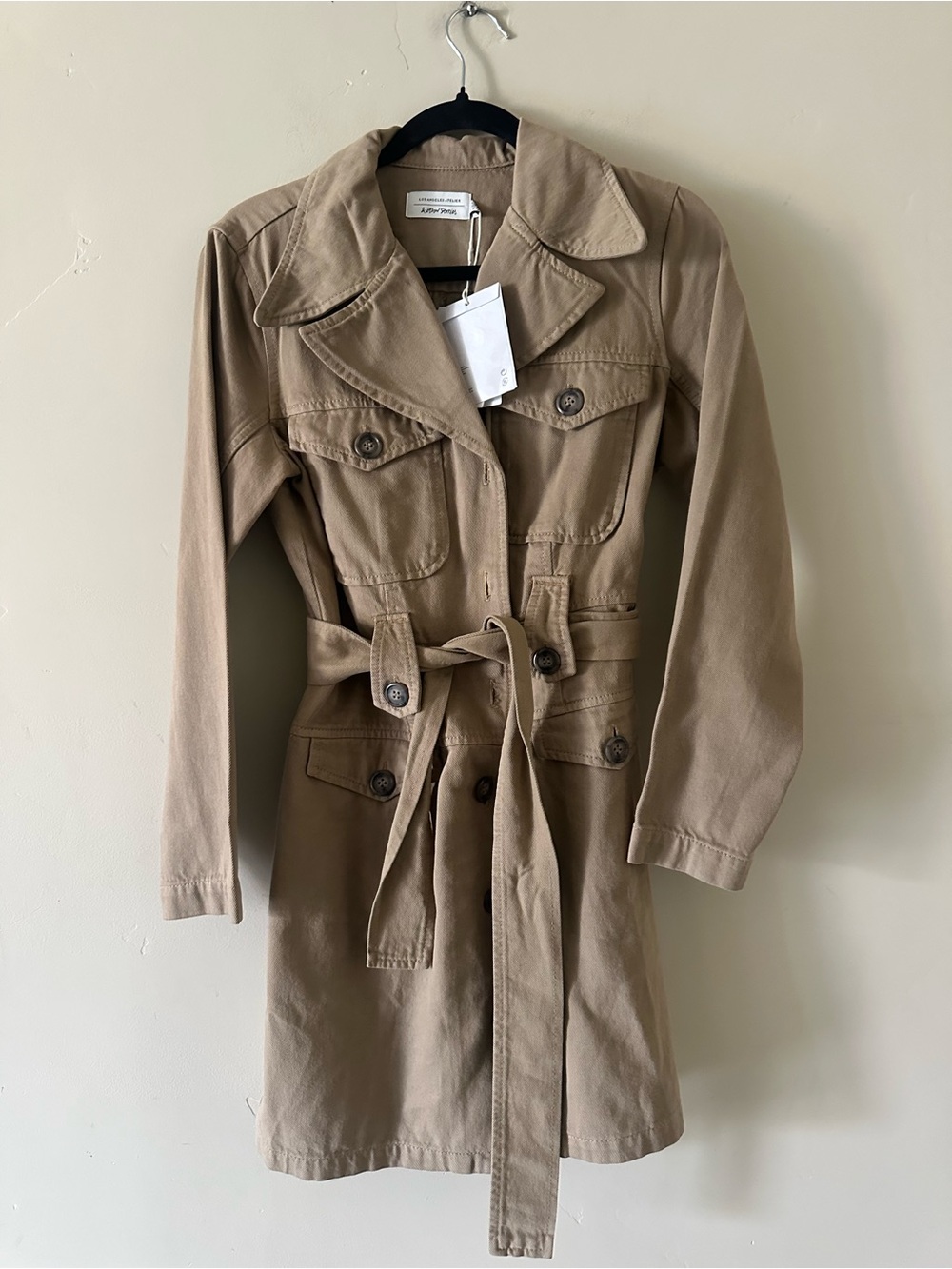 Women's Lightweight Tan Trench Coat with Belt